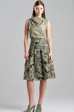 Shinrin Paisley Jacquard Pleated Skirt