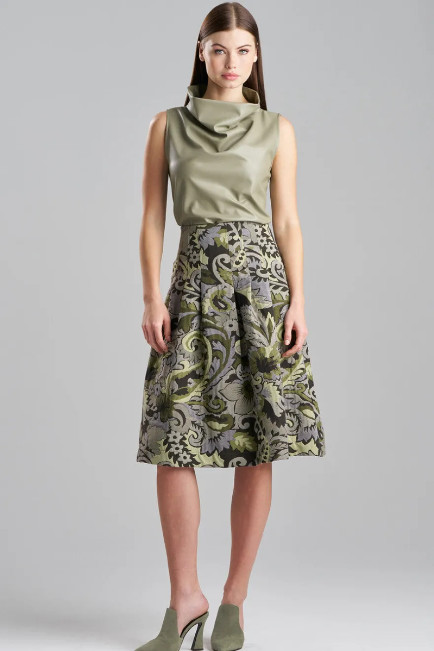 Shinrin Paisley Jacquard Pleated Skirt