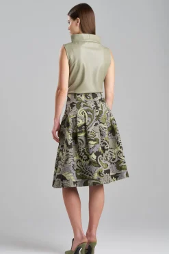 Shinrin Paisley Jacquard Pleated Skirt