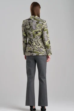 Shinrin Paisley Jacquard Notch Lapel Blazer