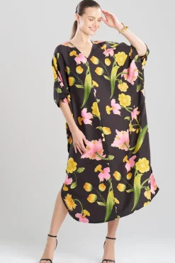Solene Matte Charmeuse Zip Caftan