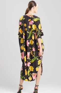 Solene Matte Charmeuse Zip Caftan