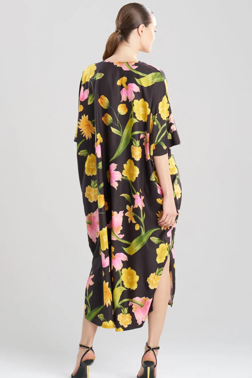 Solene Matte Charmeuse Zip Caftan
