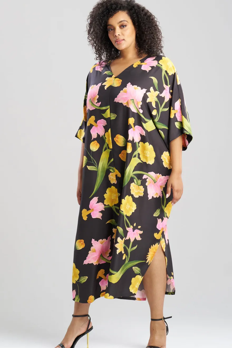 Solene Matte Charmeuse Zip Caftan