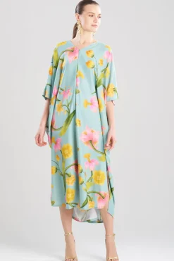 Solene Matte Charmeuse Zip Caftan