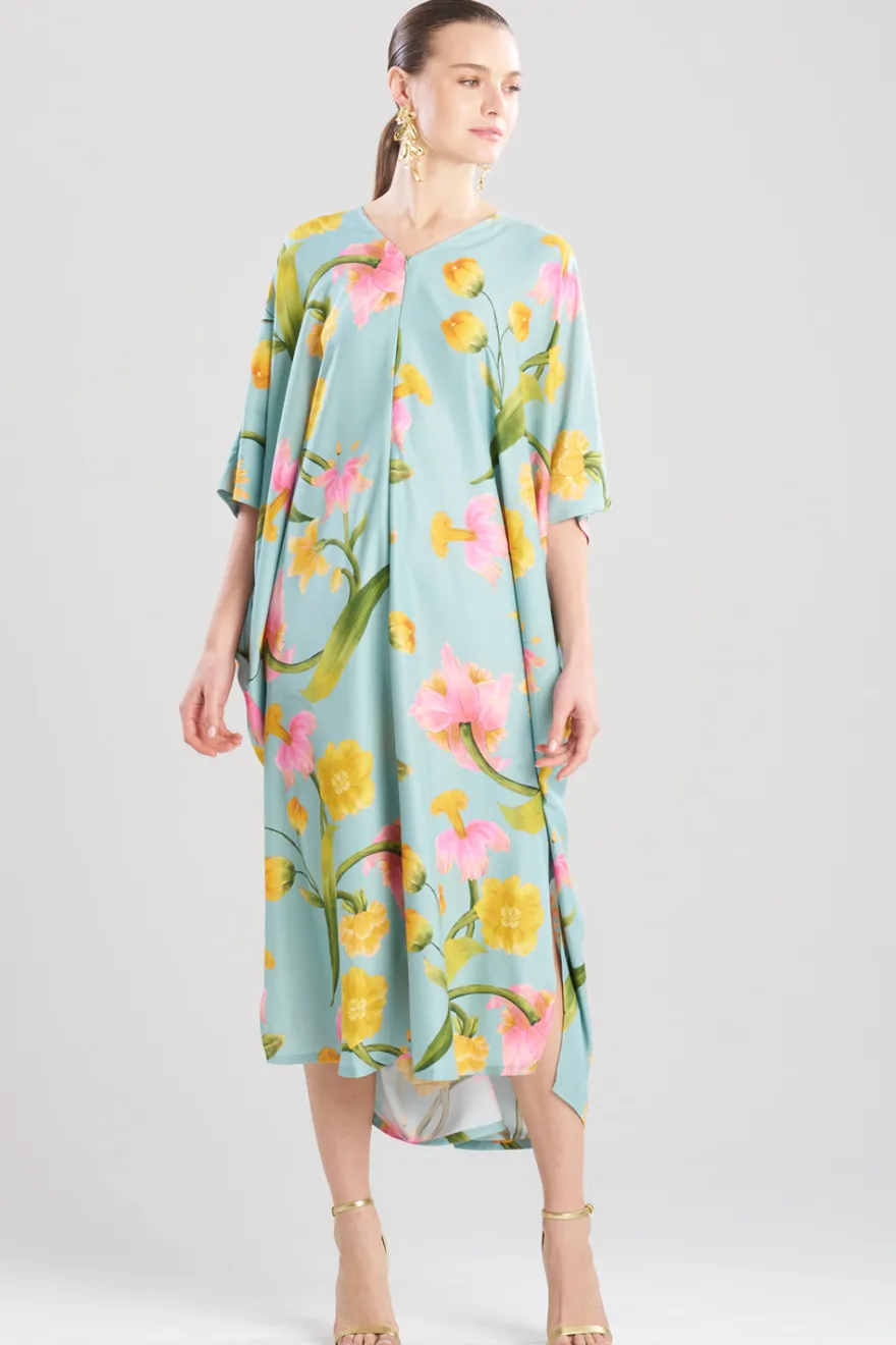 Solene Matte Charmeuse Zip Caftan