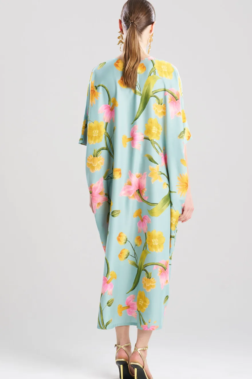 Solene Matte Charmeuse Zip Caftan