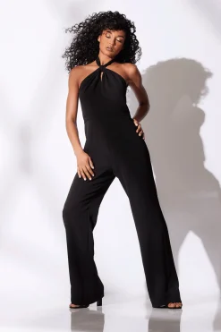 Solid Crepe Halter Jumpsuit