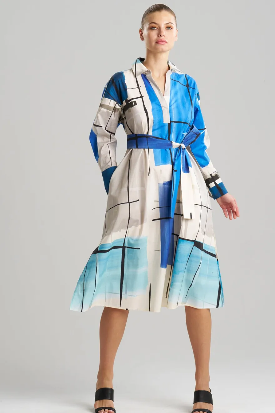 Sorairo Printed Cotton Poplin Oversized Shirtdress