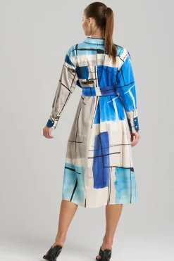 Sorairo Printed Cotton Poplin Oversized Shirtdress