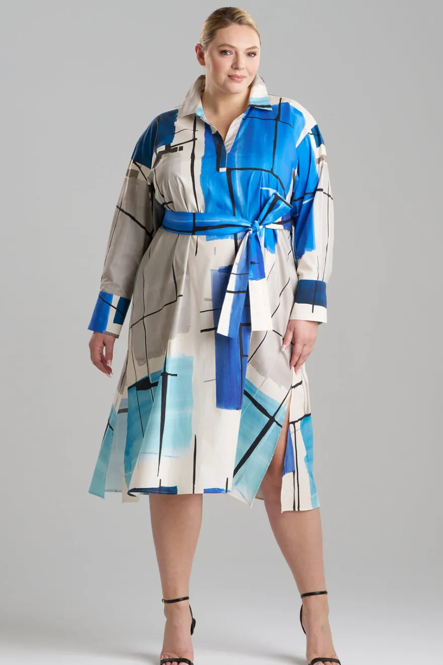 Sorairo Printed Cotton Poplin Oversized Shirtdress