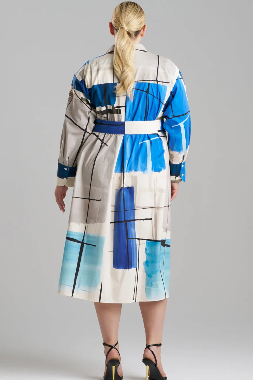 Sorairo Printed Cotton Poplin Oversized Shirtdress