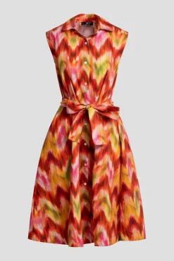 Sorel Ikat Cotton Poplin Sleeveless Shirtdress