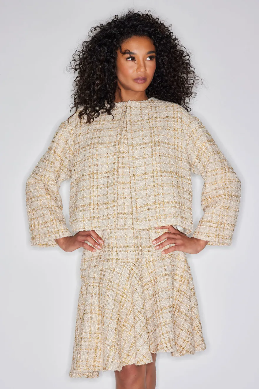 Sparkle Tweed Cropped Jacket