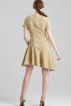 Sparkle Tweed Short Sleeve Flounce Dress