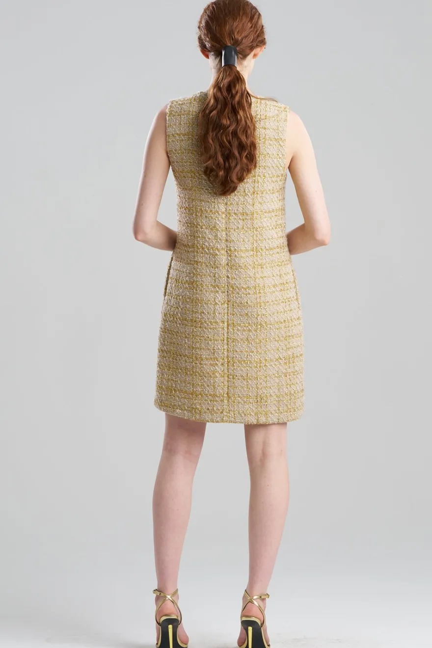 Sparkle Tweed Sleeveless Shift Dress