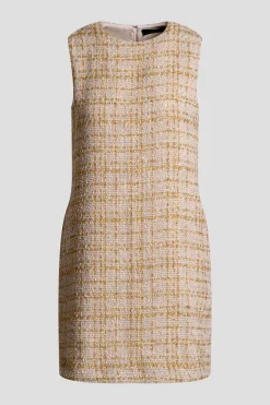 Sparkle Tweed Sleeveless Shift Dress