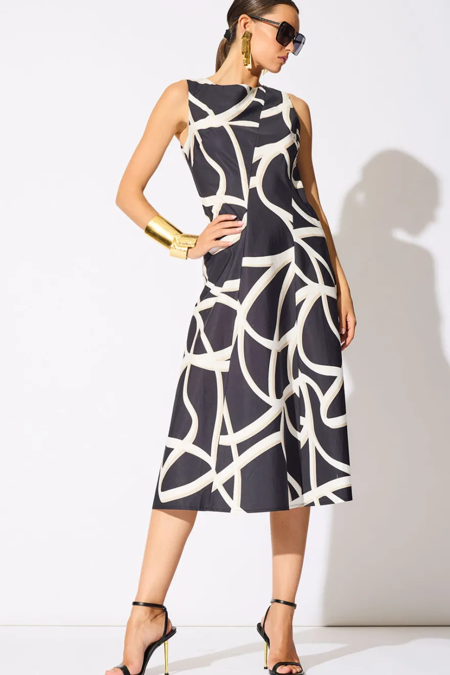 Spiral Cotton Taffeta Asymmetric Seam Dress
