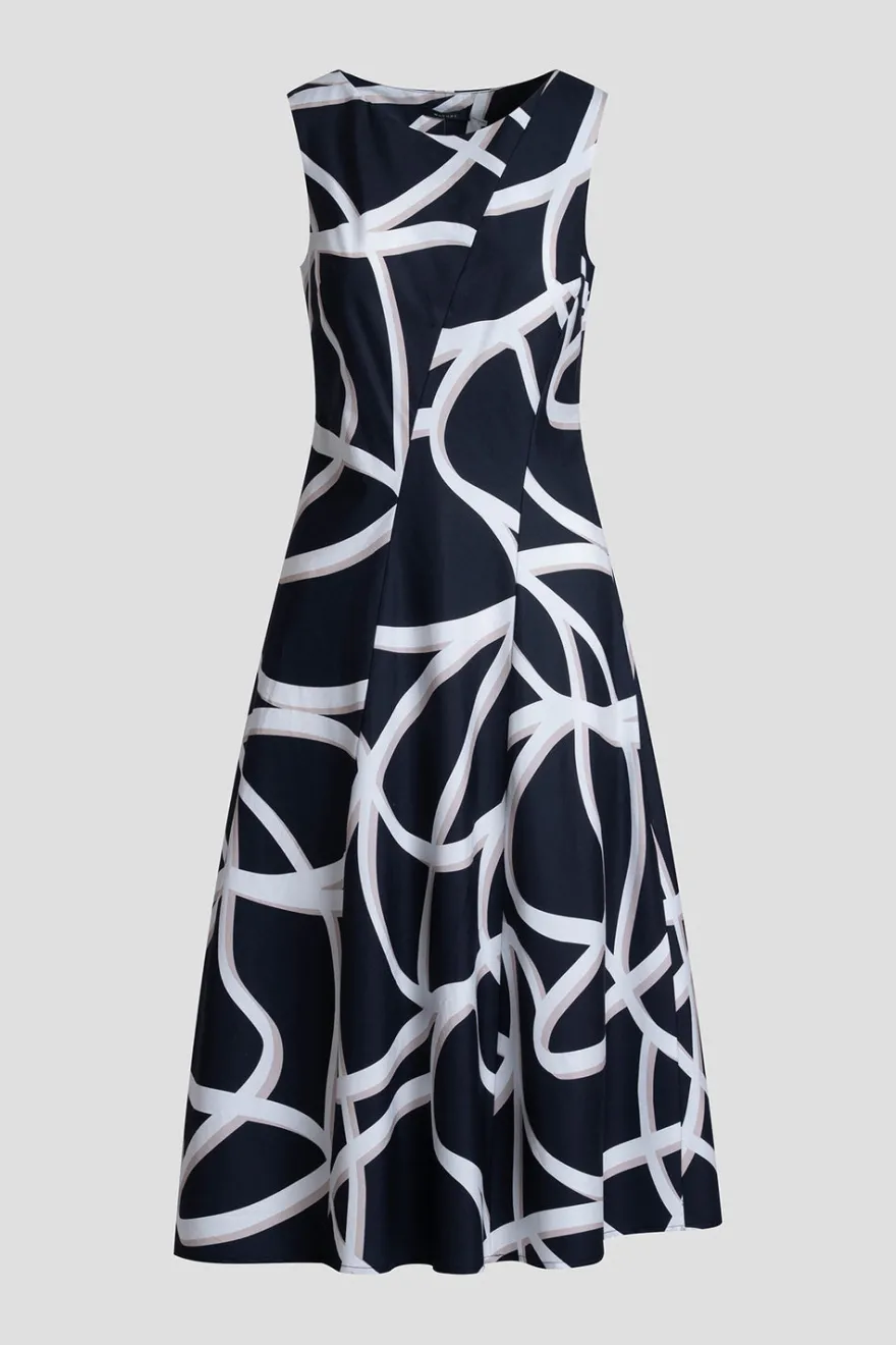 Spiral Cotton Taffeta Asymmetric Seam Dress