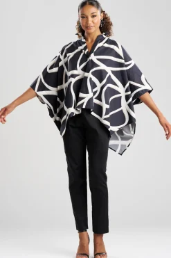 Spiral Cotton Taffeta Oversized Caftan Top