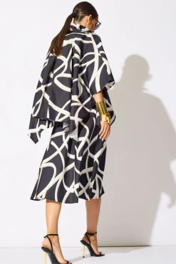 Spiral Cotton Taffeta Oversized Caftan Top