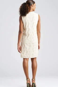 Spiral Embroidery Sleeveless Shift Dress