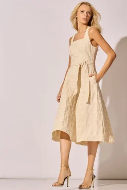 Spiral Embroidery Square Tank Dress