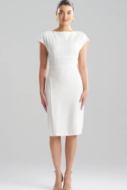 Stretch Basketweave Cotton Sheath Dress
