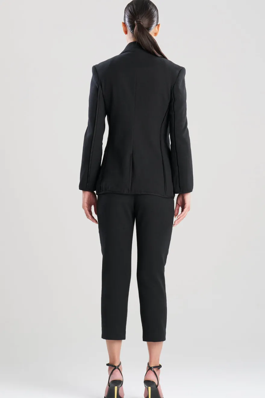 Stretch Basketweave Cotton Slit Cuffed Jacket