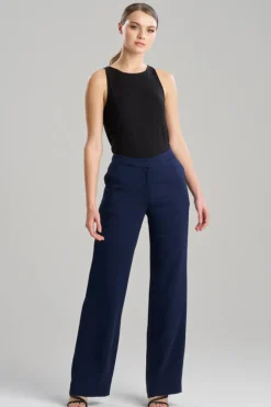 Stretch Crepe Straight Leg Pants