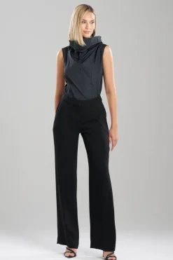 Stretch Crepe Straight Leg Pants