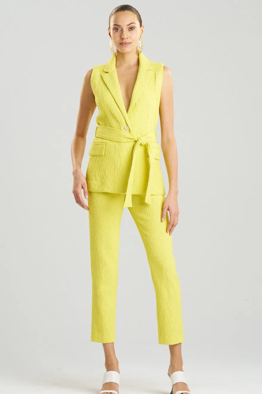 Stretch Texture Jacquard Sleeveless Jacket