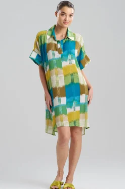 Sunset Crinkle Dolman Shirtdress