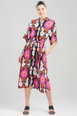 Talitha Crepe A-Line Belted Shirtdress