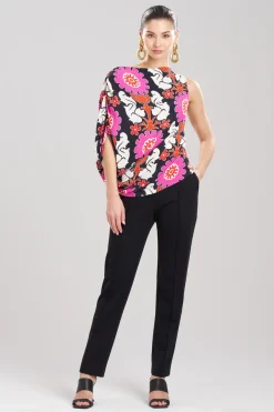 Talitha Crepe Sleeveless Drape Top
