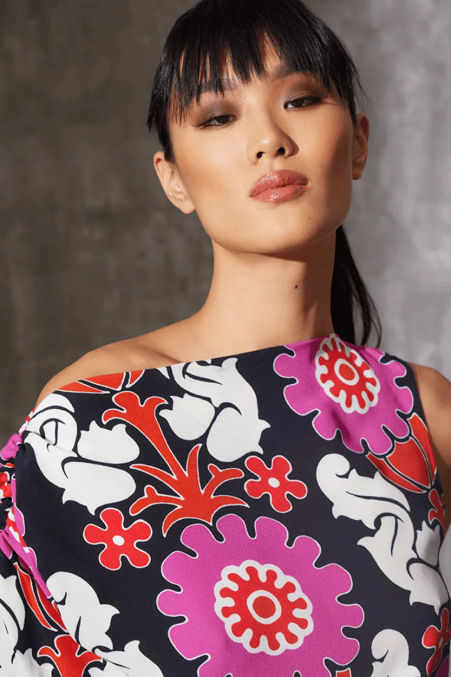 Talitha Crepe Sleeveless Drape Top