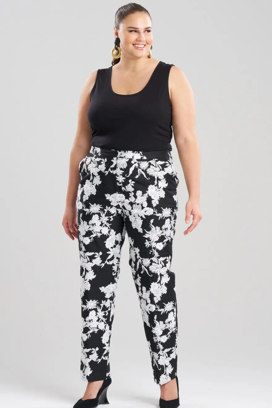 Tangier Embroidered Cotton Tapered Pants