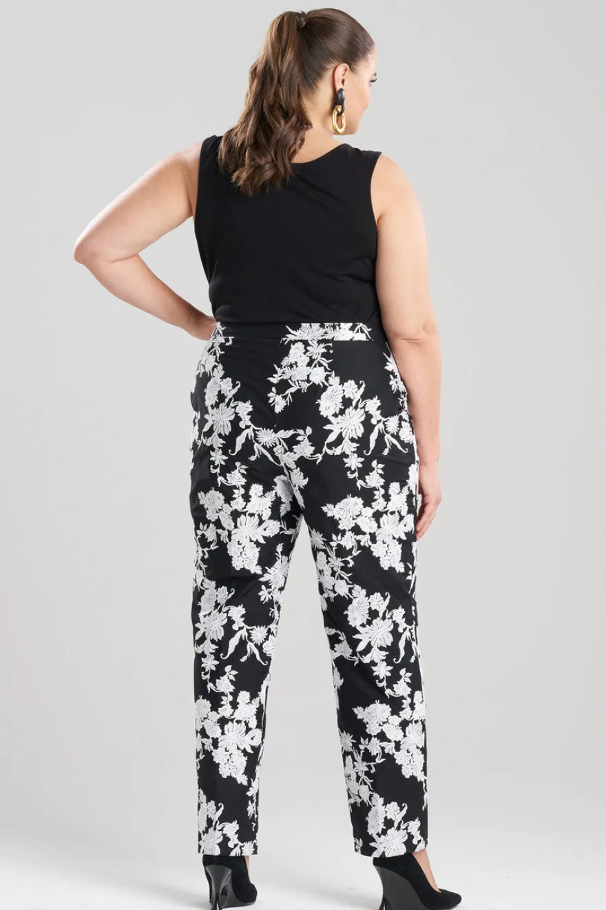 Tangier Embroidered Cotton Tapered Pants