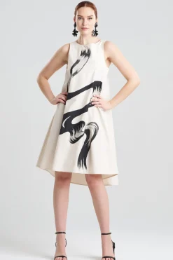 Tech Cotton Taffeta Asymmetric Dress