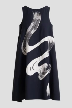 Tech Cotton Taffeta Asymmetric Dress