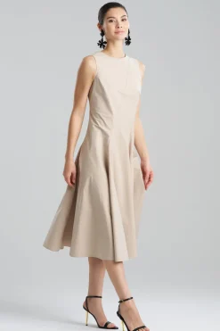 Tech Cotton Taffeta Asymmetrical Seam Dress