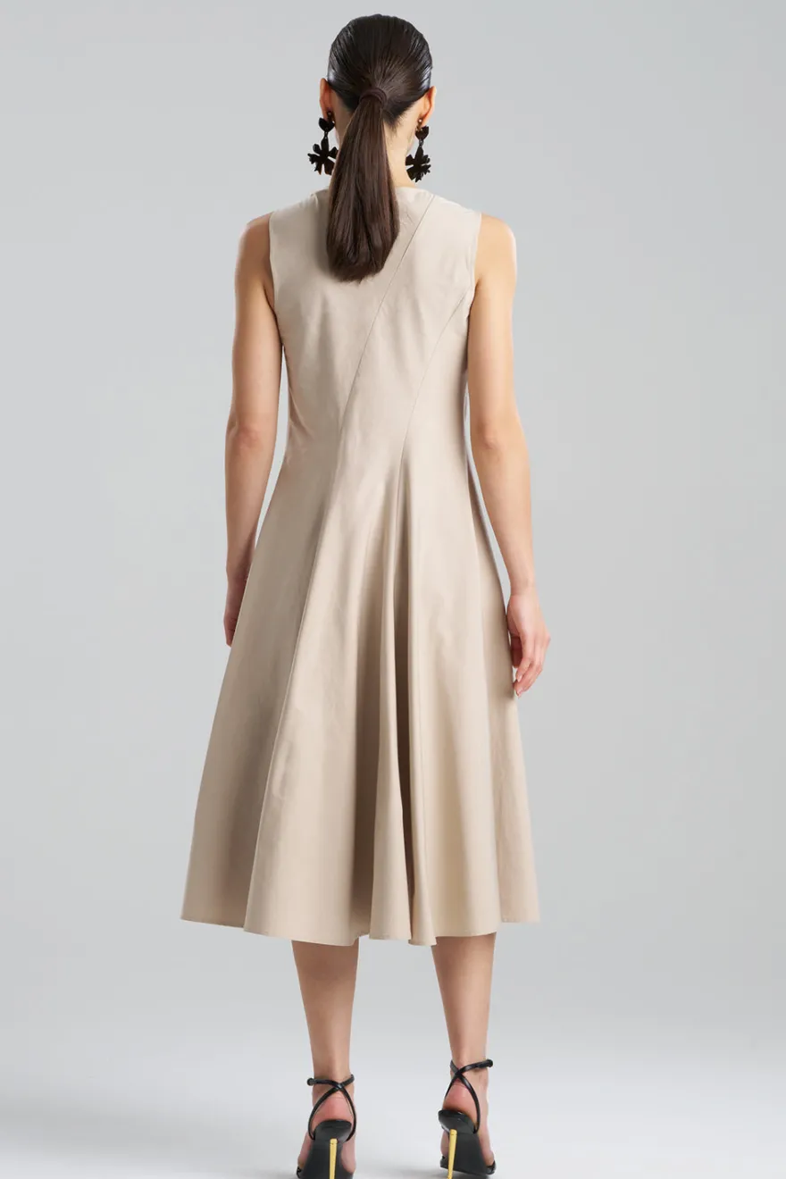 Tech Cotton Taffeta Asymmetrical Seam Dress