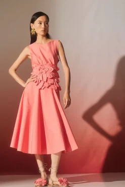 Tech Cotton Taffeta Asymmetrical Seam Dress