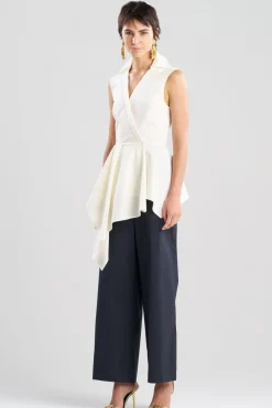 Tech Cotton Taffeta Cascade Peplum Shirt