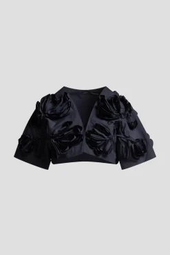 Tech Cotton Taffeta 3D Embroidered Bolero