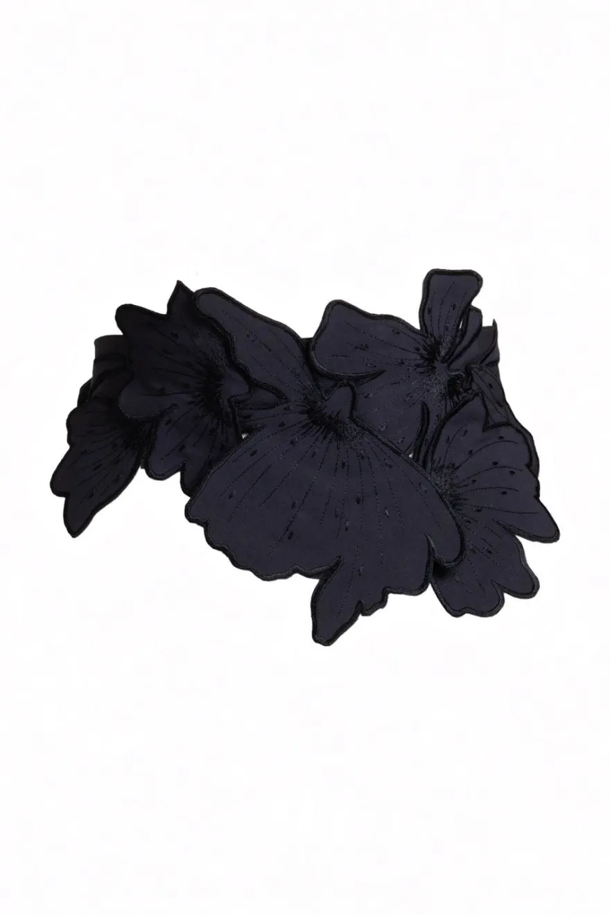 Tech Cotton Taffeta Embroidered 3D Obi Belt