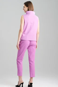 Tech Cotton Taffeta Funnel Neck Top