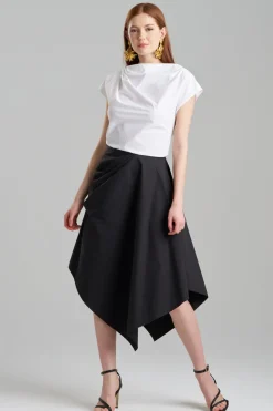 Tech Cotton Taffeta Origami Asymmetrical Skirt