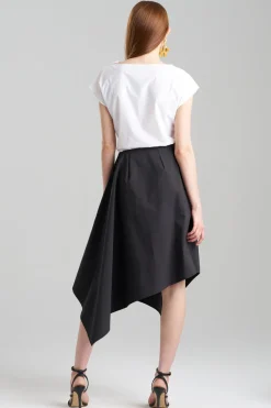 Tech Cotton Taffeta Origami Asymmetrical Skirt