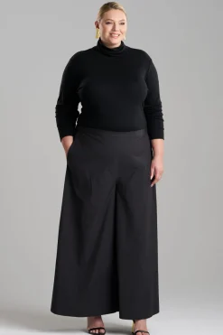 Tech Cotton Taffeta Palazzo Pants